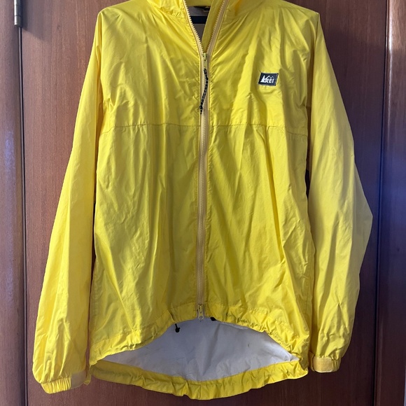 REI Other - REI bright yellow raincoat (no hood, long in back for rear-end coverage) pockets